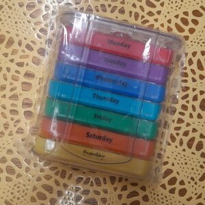 Rainbow Weekly Pill Organizer - 7 Day Stackable Size:4X5"